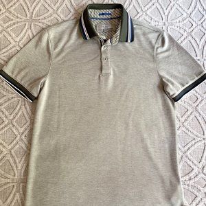 Ted Baker Men's Gray/Green Tint Polo Shirt Size 2